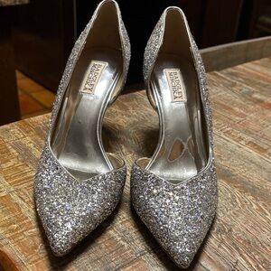 Badgley Mischka Sparkling Silver Heels